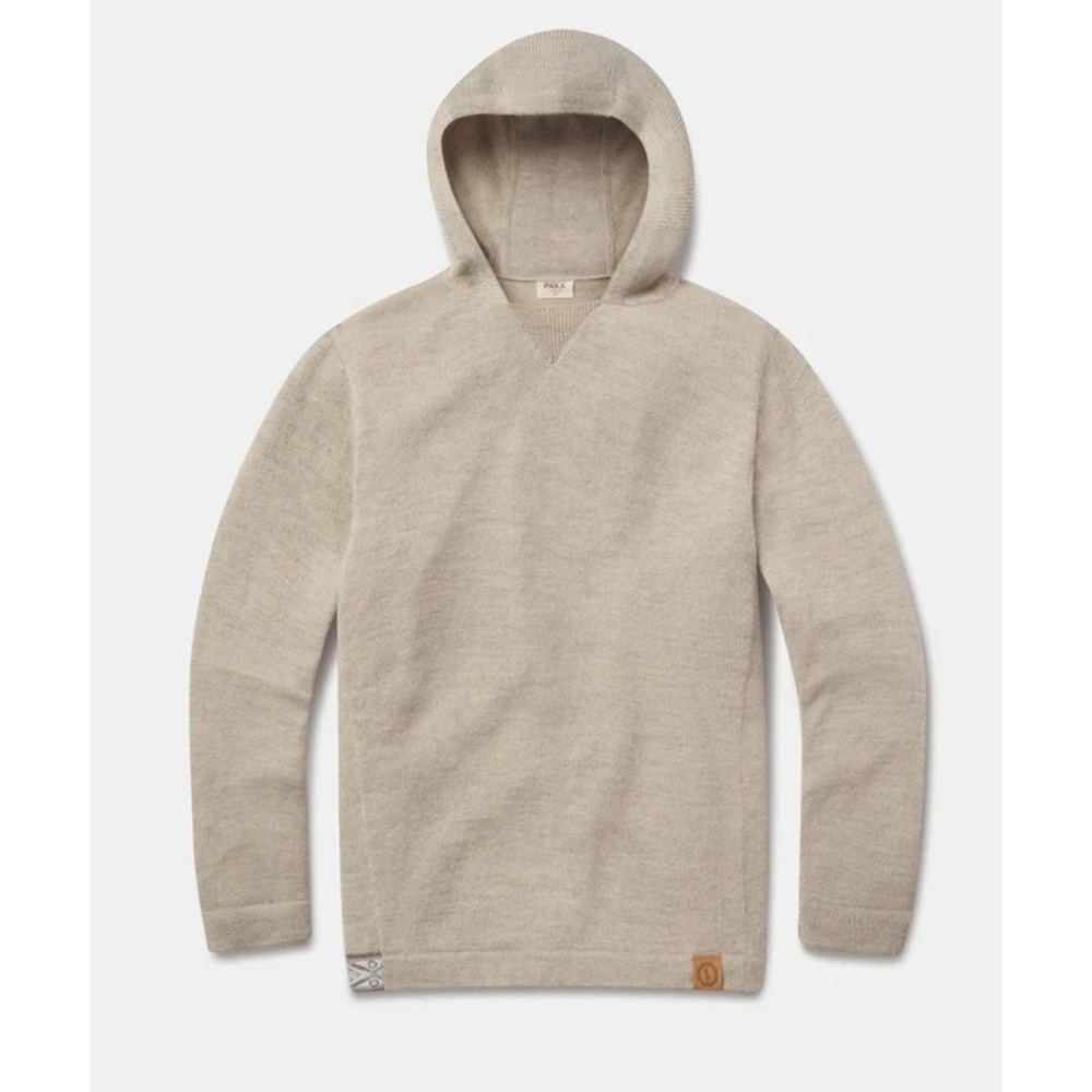Paka Apparel The Hoodie Pebble Royal Alpaca Wool Blend Unisex Sweater Size Large